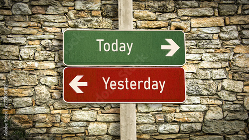 Wall Sign Today versus Yesterday