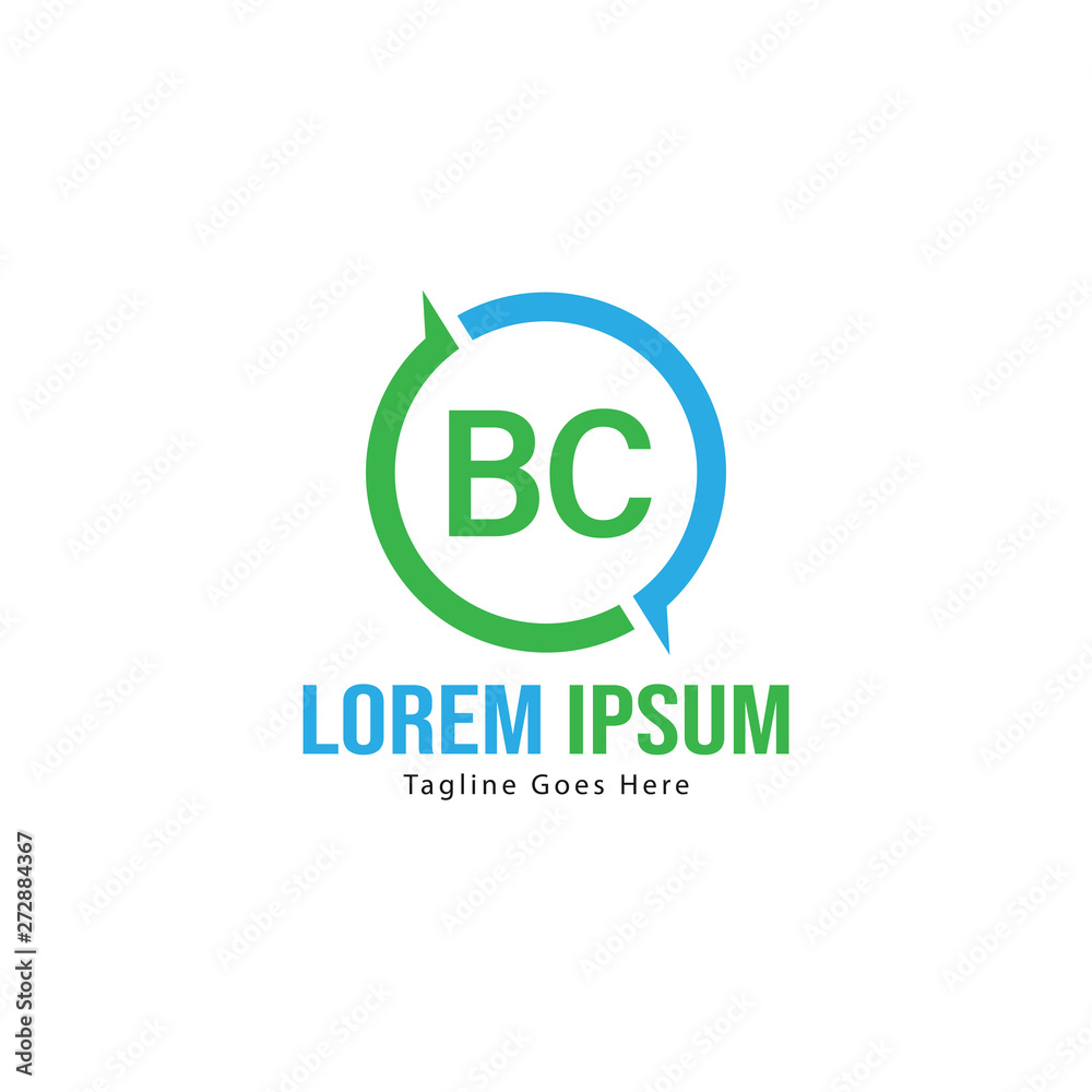 BC Letter Logo Design. Creative Modern BC Letters Icon Illustration