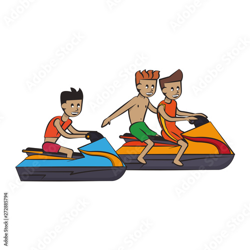 Water extreme sport cartoon isolated