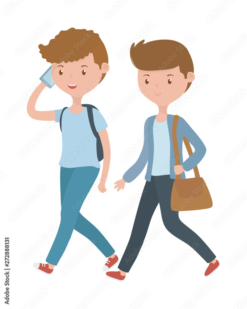 Men cartoon walking design vector illustrator Men cartoon walking design vector illustrator