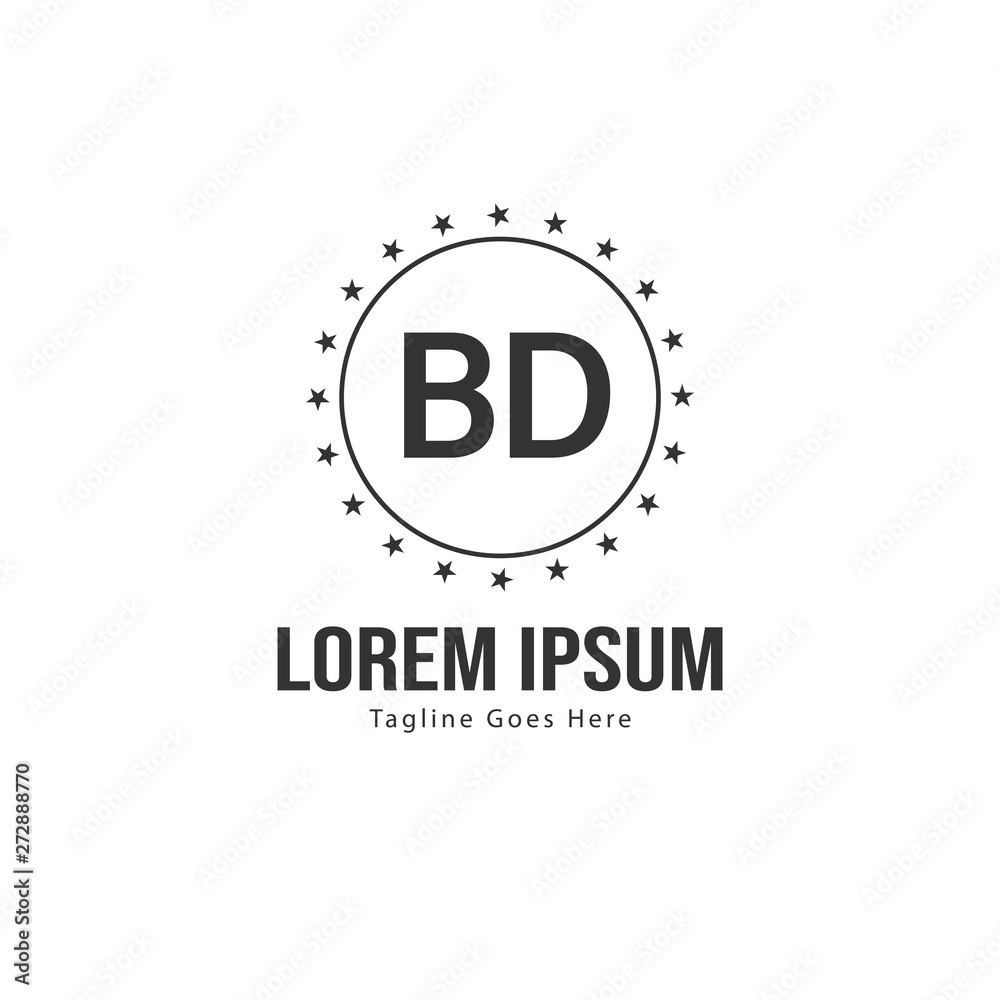 Obraz premium BD Letter Logo Design. Creative Modern BD Letters Icon Illustration