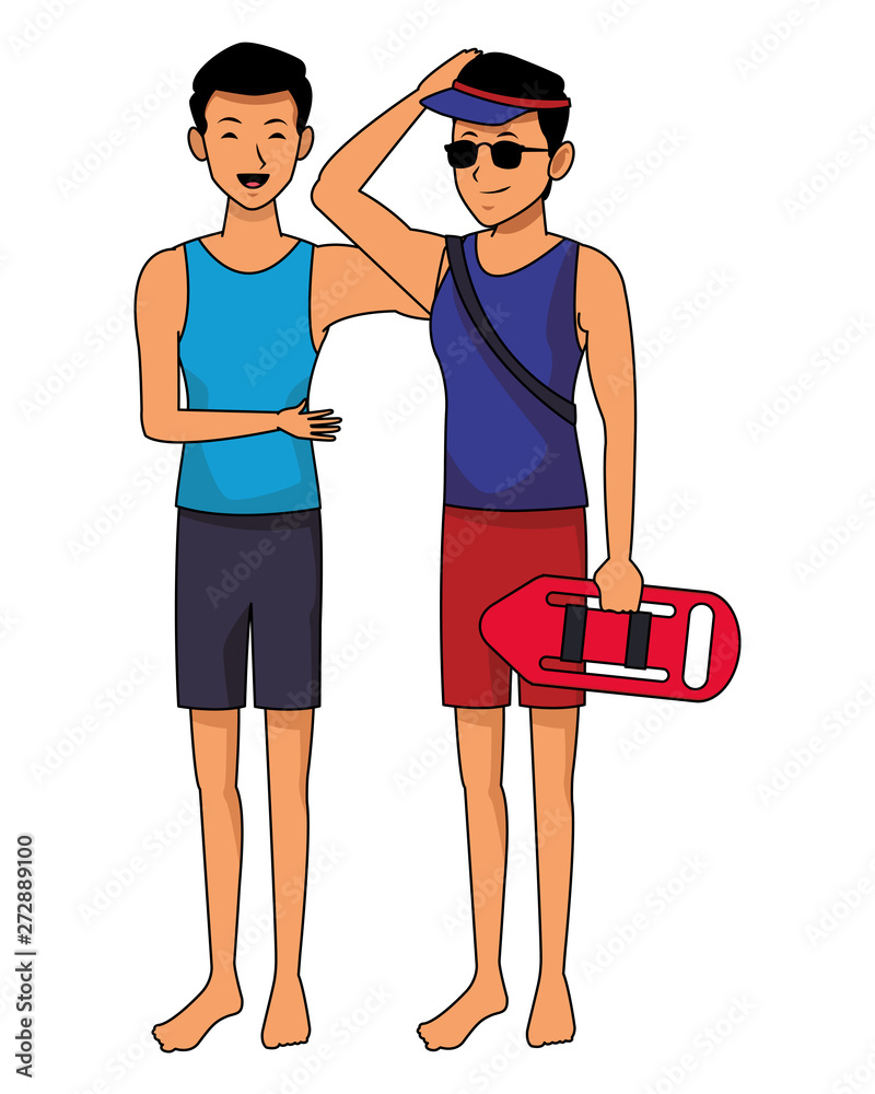 Fototapeta premium Friends enjoying summer cartoon