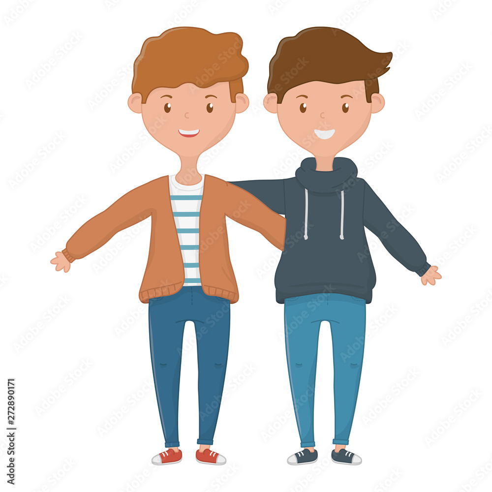 Teenage friends design vector illustration