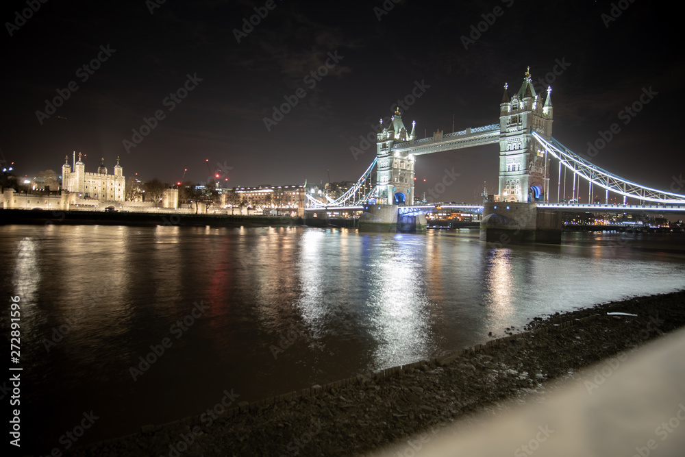 Tower of London and Tower Bridge by Night