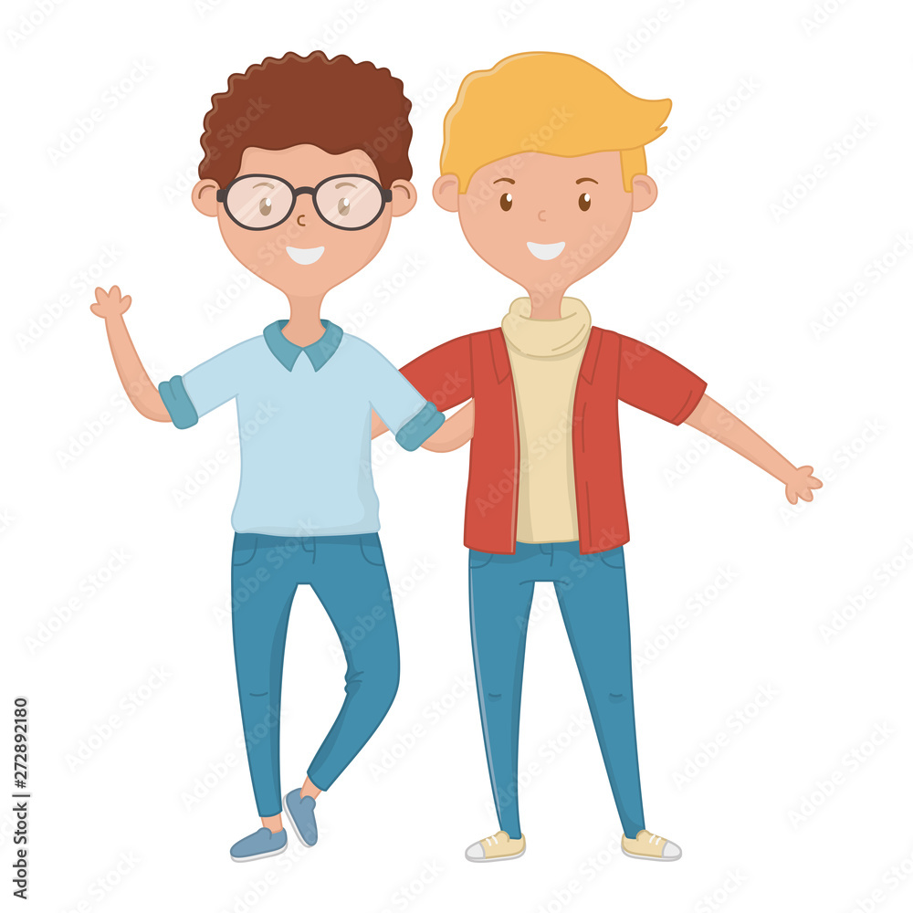 Teenage friends design vector illustration