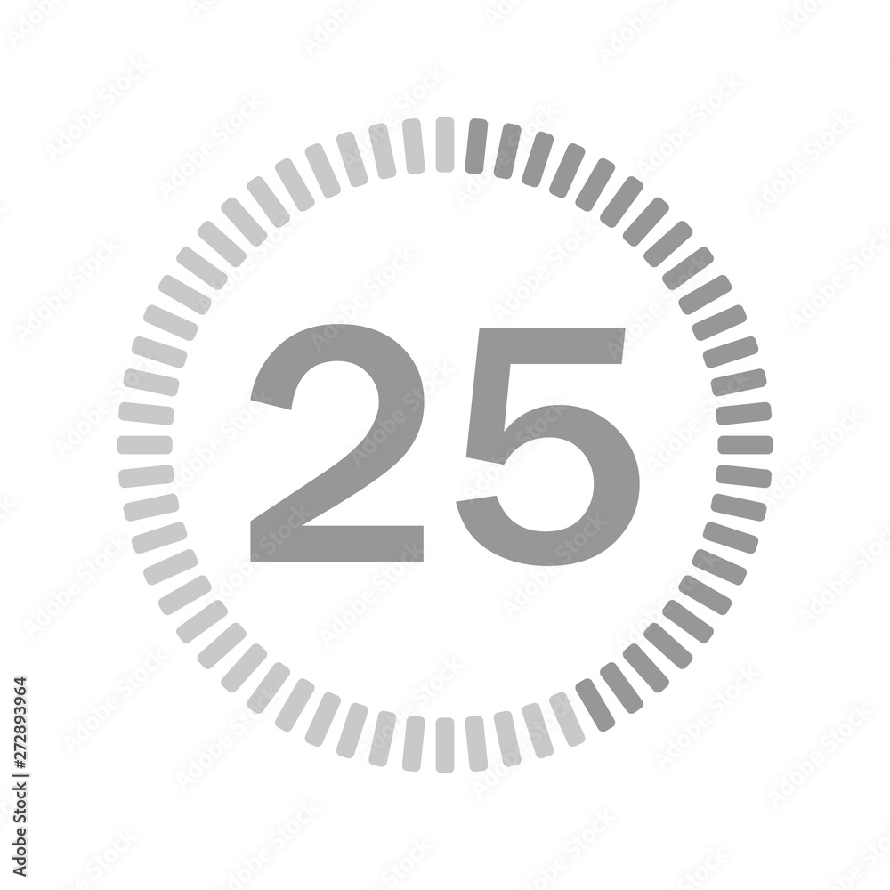 The 25 minutes, stopwatch vector icon, digital timer. clock and watch, timer, countdown symbol. The 25 minutes, stopwatch vector icon, digital timer. clock and watch, timer, countdown symbol.