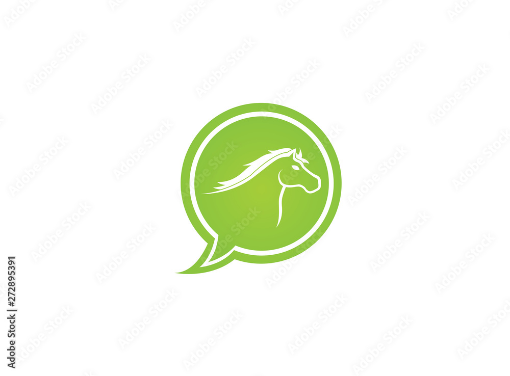 Horse head symbol in chat icon for logo design illustration Horse head symbol in chat icon for logo design illustration