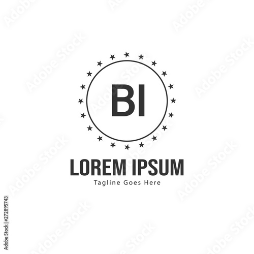 BI Letter Logo Design. Creative Modern BI Letters Icon Illustration