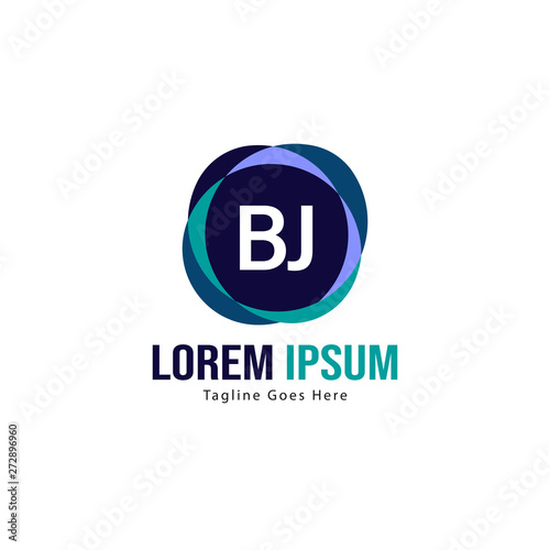 BJ Letter Logo Design. Creative Modern BJ Letters Icon Illustration