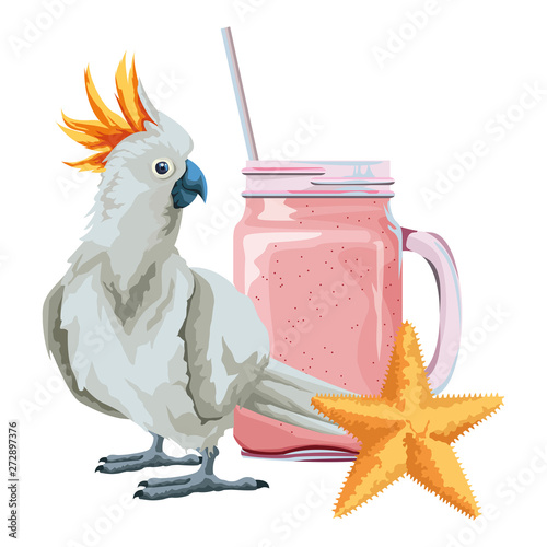 summer beach and vacation cartoon