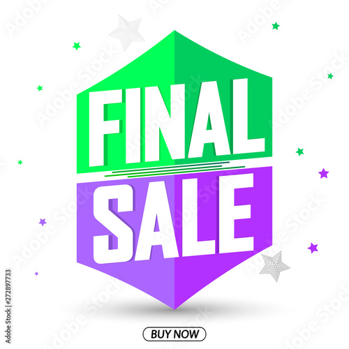 Final Sale  promotion banner design template  discount tag  vector illustration