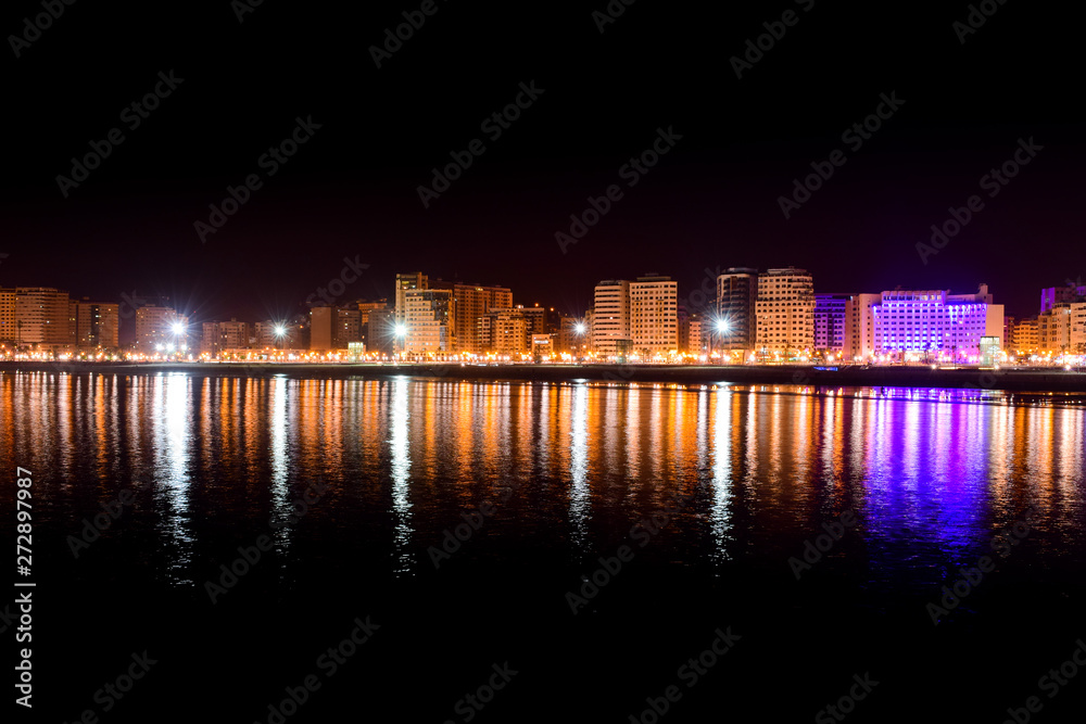 Panoramic View of Tangier City  at Night, Morocco