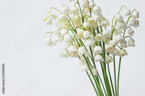 lily of valley/Convallaria majalis flowers bouquet on white background 