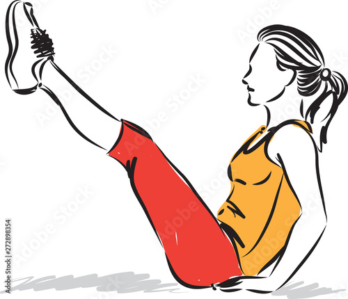 fitness woman strenght vector illustration