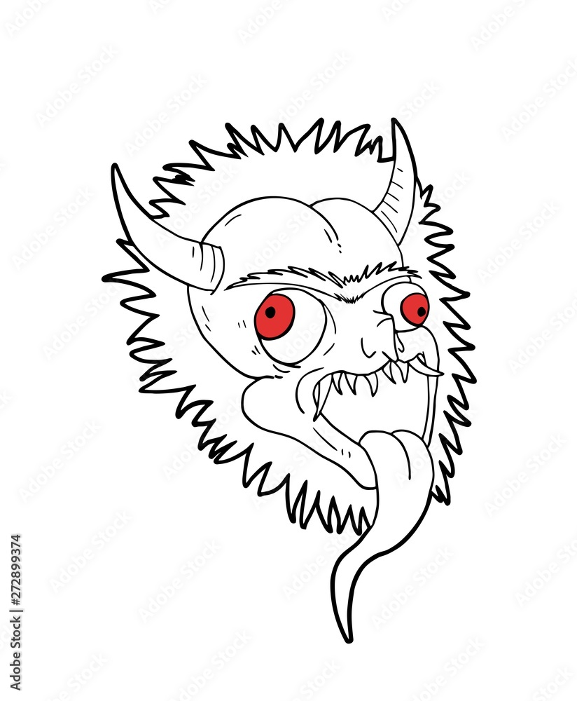 Fototapeta premium Design of creative demon draw
