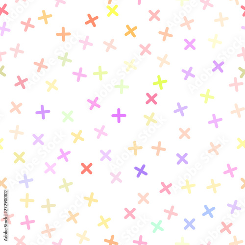Abstract white background with colorful x-like shapes on it