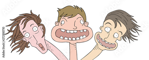 three surprised faces