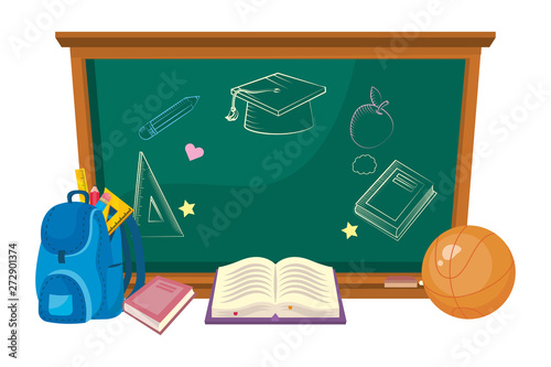 Isolated blackboard of school design vector illustration