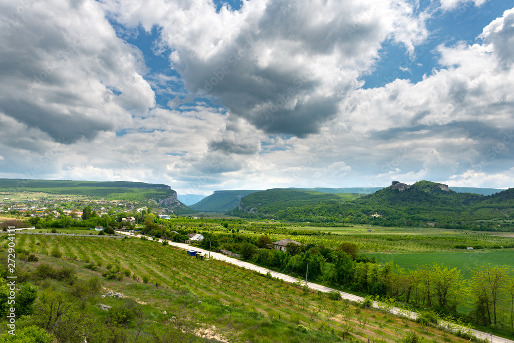 Green beautyful mountains near Bahchisaray, Crimea
