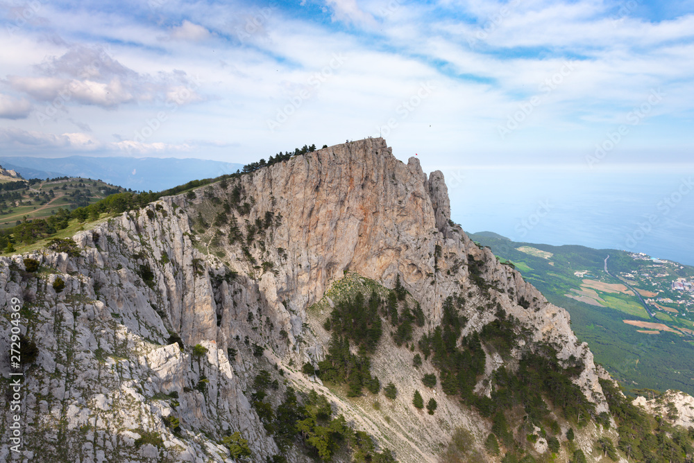 View from the top of Ai-Petri mountain at the seaside of Black Sea, Crimea