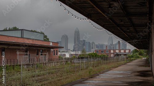 aged city skyline