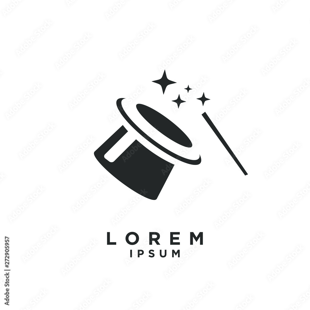 magic hat logo black logo icon design vector illustration Stock Vector ...