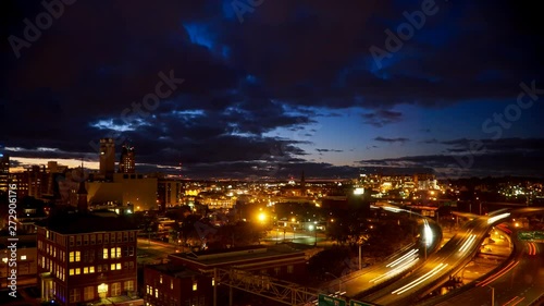 Syracuse New York Timelapse at night photo