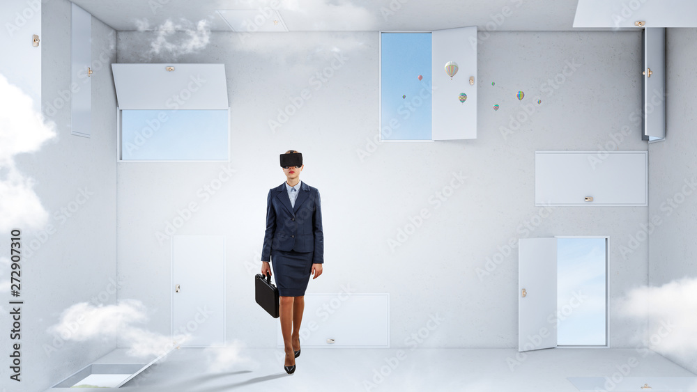 Right decision making and virtual reality. Mixed media Right decision making and virtual reality. Mixed media