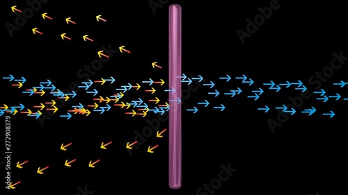 Light rays penetrate ,  reflected off surface . 3d rendering