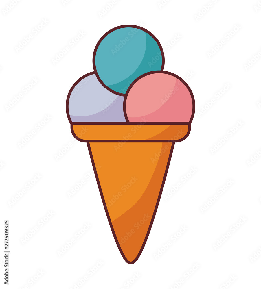 delicious ice cream in cone isolated icon delicious ice cream in cone isolated icon