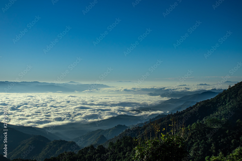 Background landscape clouds in mountain valley, Doi ang khang Chaing mai Background landscape clouds in mountain valley, Doi ang khang Chaing mai