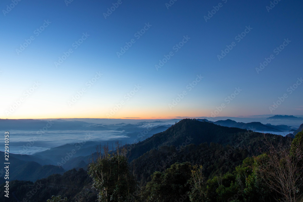 Background landscape clouds in mountain valley, Doi ang khang Chaing mai