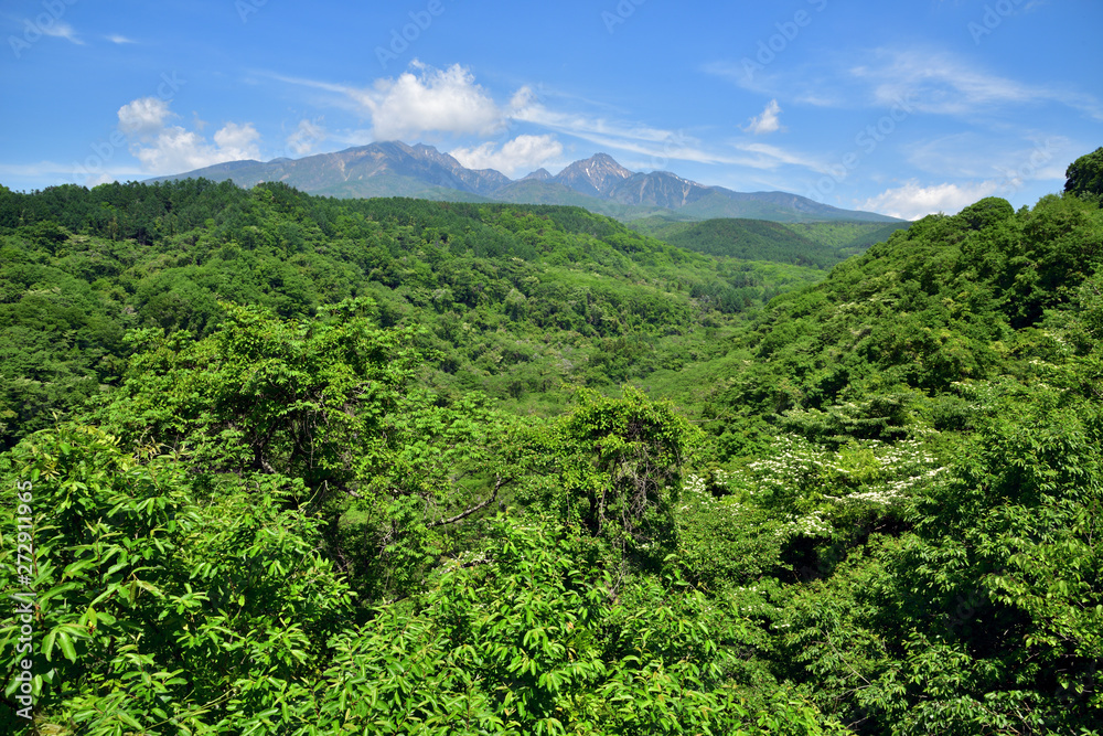 山梨県北杜市 清里高原 八ヶ岳高原大橋から見る八ヶ岳連峰