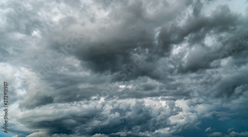 thunder storm sky Rain clouds .