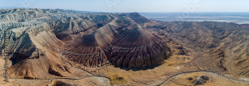 colored mountains, view from above photo