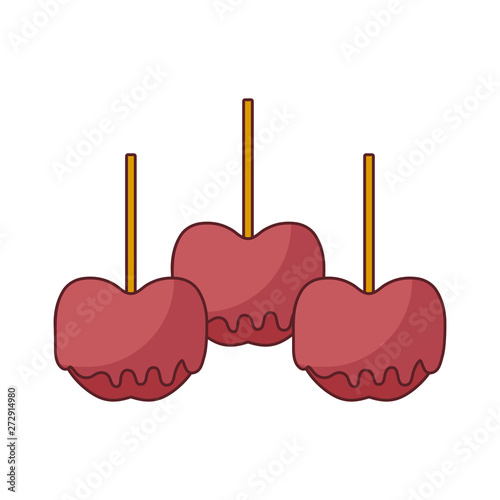 set of delicious candy apples