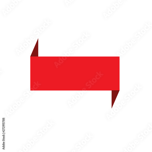 red ribbon banner on white background. red ribbon banner sign. flat style. red ribbon banner icon for your web site design, logo, app, UI. red ribbon symbol.