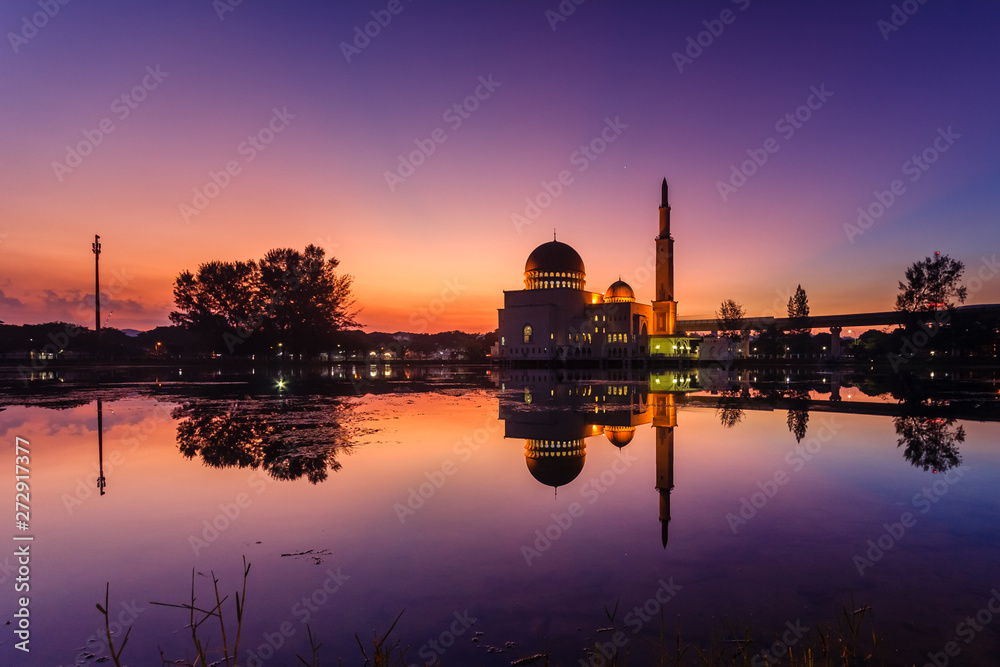 sunrise at as-salam mosque puchong, malaysia
