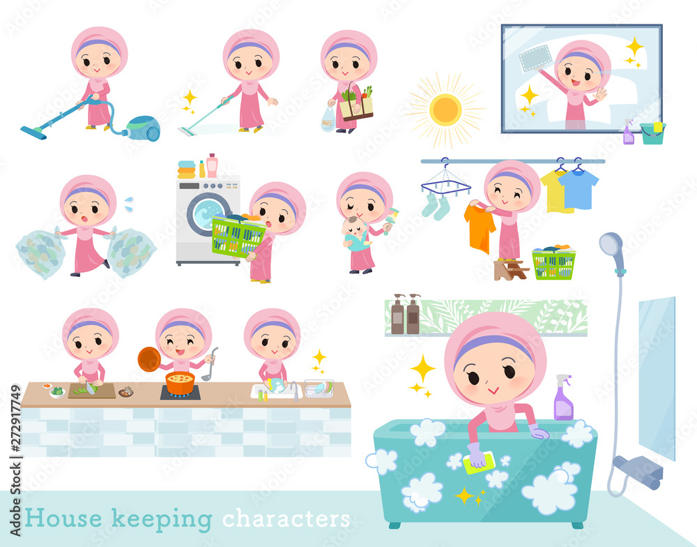 Arab Hijab girl_housekeeping Arab Hijab girl_housekeeping