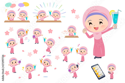 Arab Hijab girl_Drink party