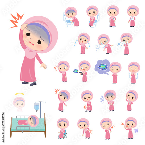 Arab Hijab girl_sickness © toyotoyo