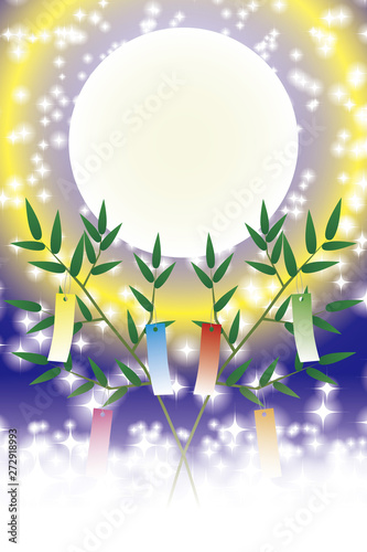 #Background #wallpaper #Vector #Illustration #design #image #Japan #china #Asia #free_size #背景 #壁紙 #ベクター #イラスト #デザイン #無料 #無料素材 #バックグラウンド #フリー素材 #イメージ #和風素材 #日本 七夕祭り,伝統,短冊,竹飾り,夏,天の川,星空,キラキラ,七月,夜空,星空