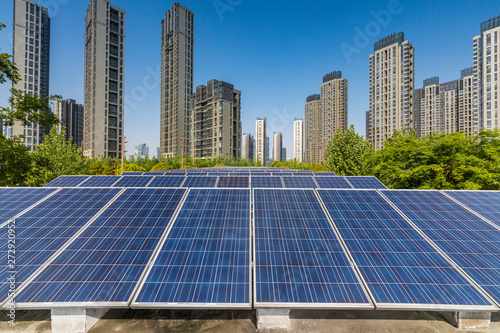 Photography Solar and modern city skyline