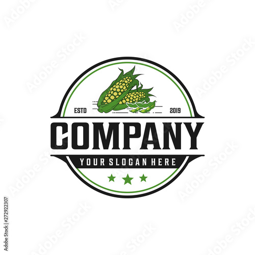 Corn and soybeans vintage logo design