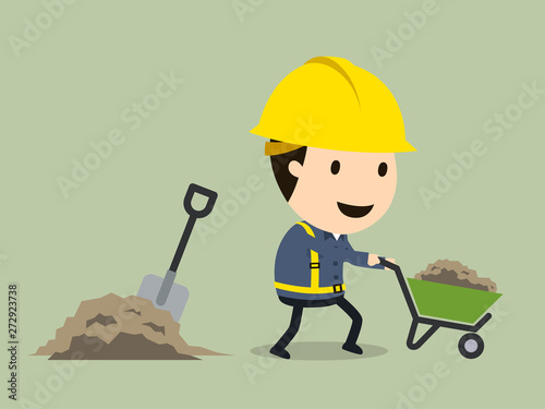 Transportation work, Vector illustration, Safety and accident, Industrial safety cartoon