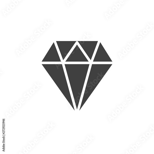 Diamond, gemstone vector icon. filled flat sign for mobile concept and web design. Precious crystal, gem glyph icon. Symbol, logo illustration. Vector graphics