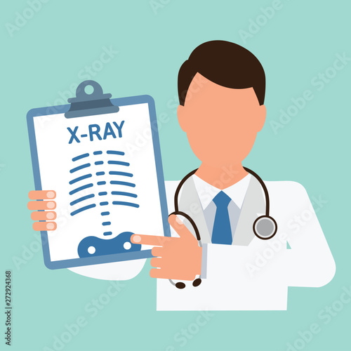 X-ray diagnostic vector icon .  Scientific medical research symbol.