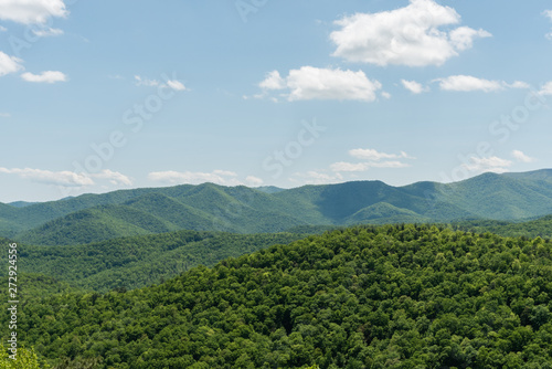 Beautiful Blue Ridge Parkway vista in springtime, North Carolina