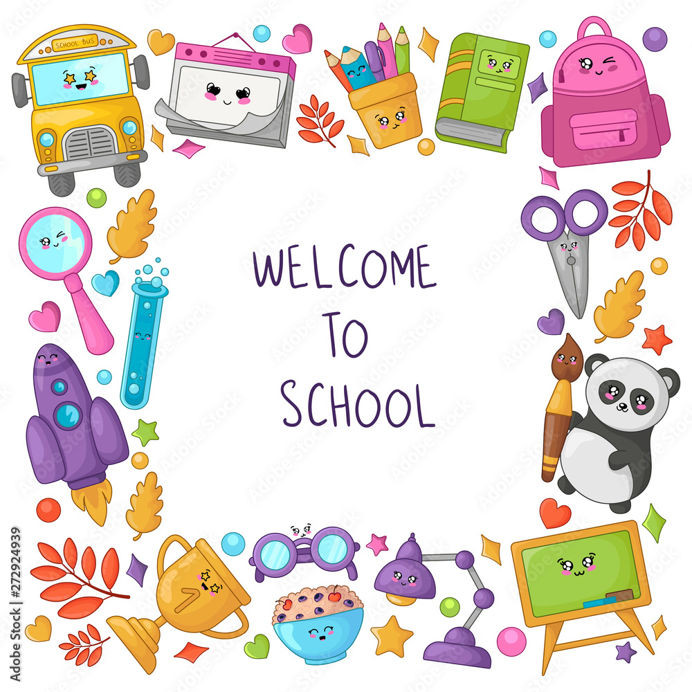 Obraz premium Back to School Kawaii