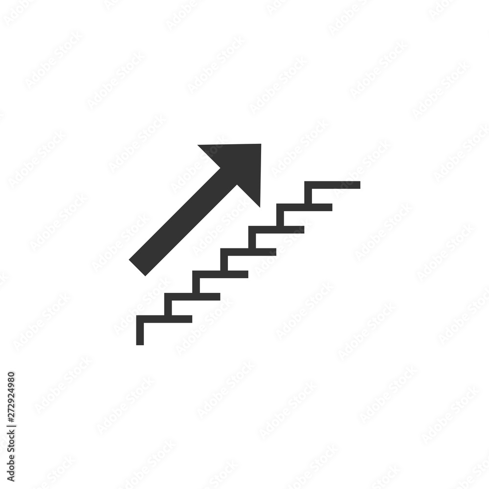 Stairs up symbol. Stairs icon upward, downward, isolated vector illustration Stairs up symbol. Stairs icon upward, downward, isolated vector illustration
